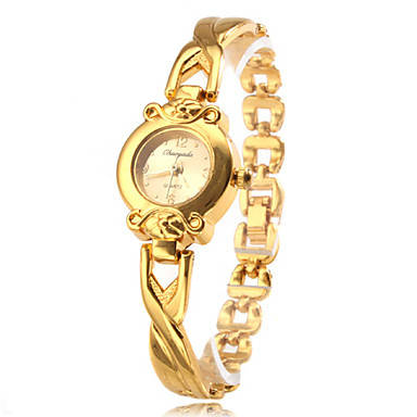 New Women's Quartz Analog Golden Alloy Band Bracelet Watch