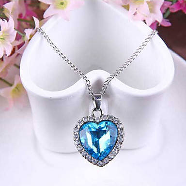 Titanic austrian sapphire swarovski crystal heart of the ocean necklace with free matching earings