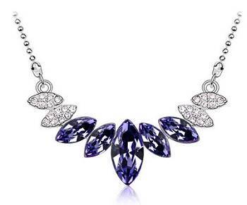 STUNNING !! AUSTRIAN CRYSTAL ANGEL EYE NECKLACE & PENDANT