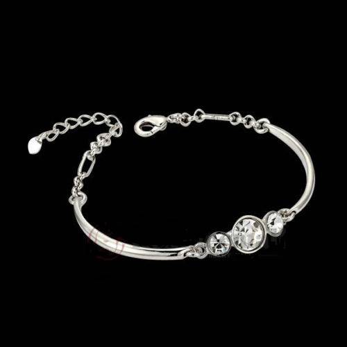 Simulated Diamond Bracelet Use Swarovski Crystal 18K Gold Plated