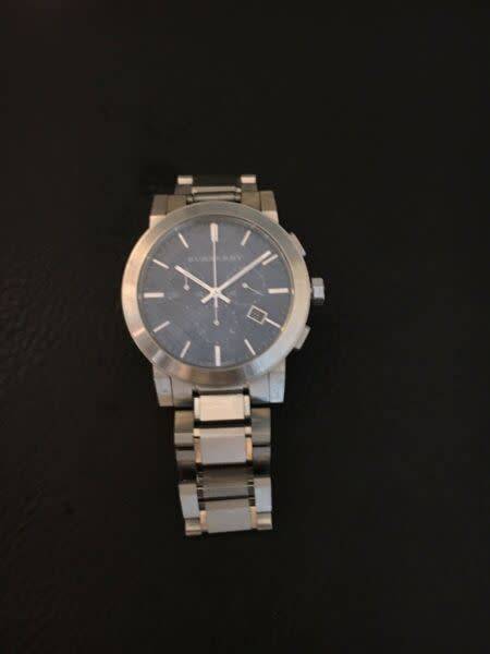 Burberry Chronograph Blue Dial Stainless Steel Mens Watch model BU9363