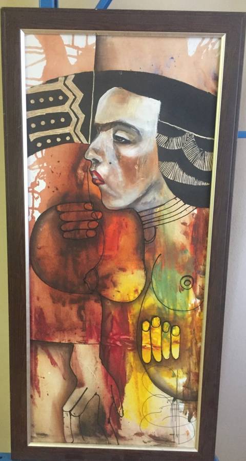 NICELY DONE AND  FRAMED ABSTRACT BY NDABUKO NTULI