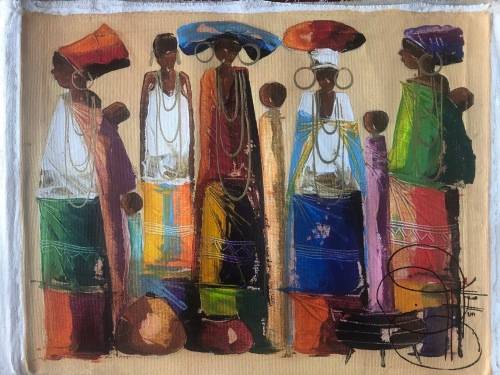 ANOTHER NICELY DONE NDABUKO NTULI ON CANVAS. A MUST HAVE!!!