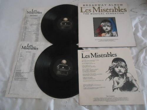 LES MISERABLES- BROADWAY ALBUM -IMPORTED USA 1986 GEFFEN DOUBLE STEREO GATEFOLD LP SET+INNER SLEEVES