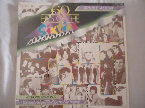 "60 HITS OF THE SIXTIES - ORIGINAL RECORDINGS" -1987 DOUBLE TEAL STEREO LP SET +SHRINKWRAP-EXC