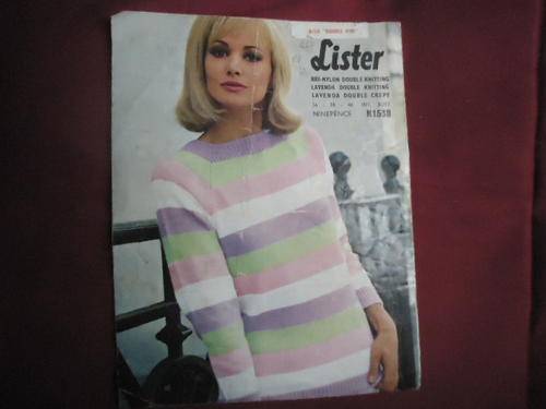 LISTER - DOUBLE KNITTIONG SIZES 36" - 38" - 40 BUST"-  PATTERN NUMBER N1538