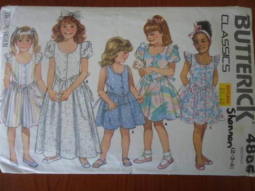 BUTTERICK CLASSICS PATTERNS 4885  GIRLS SIZES 2 + 3 + 4 - COMPLETE