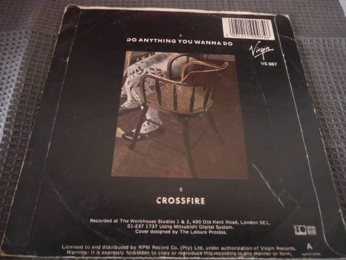 PICTURE SLEEVE "MANFRED MANN'S EARTH BAND "DO ANYTHING YOU WANNA DO" 1986 VIRGIN 45 RPM 7 SINGLE