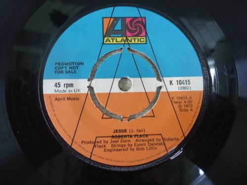 ROBERTA FLACK "JESSE B/W NO TEARS" UK PROMOTIONAL COPY - 1973 ATLANTIC SEVEN SINGLE