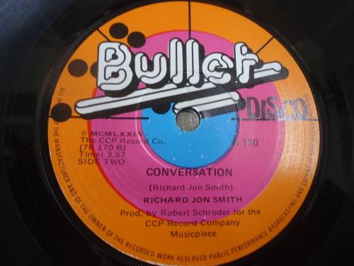 PICTURE SLEEVE RICHARD JON SMITH "MICHAEL ROW THE BOAT ASHORE B/W CONVERSATION" 1979 BULLET 7 SINGLE