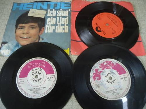 HEINTJE PIC SINGLE AND 3 SINGLES SEE LISTING FOR TITLES AND PICTURES-  4 SEVEN SINGLES - M