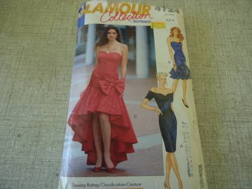 BUTTERICK  "GLAMOUR COLLECTION" PATTERN 4724  SIZE 6 + 8 + 10 - COMPLETE