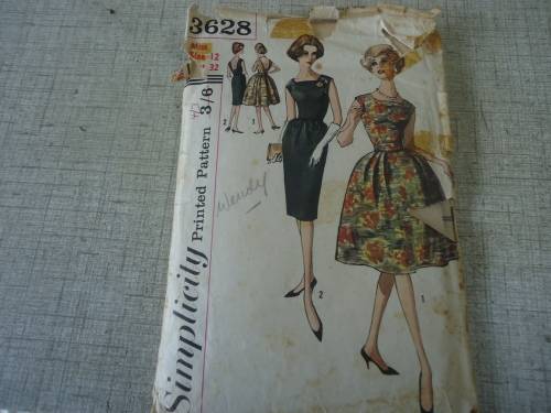 VINTAGE SIMPLICITY PATTERNS 3628 MISS SIZE 12 BUST 32"
