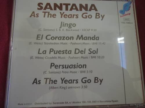 ROCK: SANTANA -AS THE YEARS GO BY -  CD