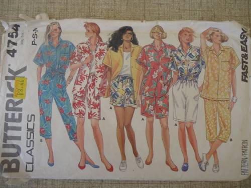 BUTTERICK  PATTERNS 4754 SIZES PETITE = 6 + SMALL = 8 + 10 + MED 12 + 14  COMPLETE