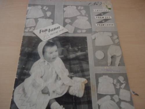 FONTANA KNITTING BOOK # 75 - LAYETTES, PRAM SET, PRAM COVER