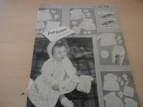 FONTANA KNITTING BOOK # 75 - LAYETTES, PRAM SET, PRAM COVER