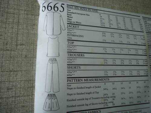 NEW LOOK PATTERNS 6665-6 SIZES IN ONE- TOP,PANTS+SHORT SIZES 8 - 18 - COMPLETE