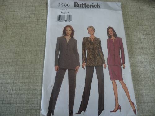 BUTTERICK  PATTERNS 3599  SKIRT & PANTS SIZE 14 + 16 + 18 - ONLY SKIRT & PANTS NO JACKET/TOP