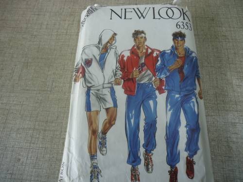 NEW LOOK PATTERNS 6353 MEN'S HOODIE/SWEATSHIRT/SHORTS & PANTS SIZES 36 - 44 MISSING POCKET