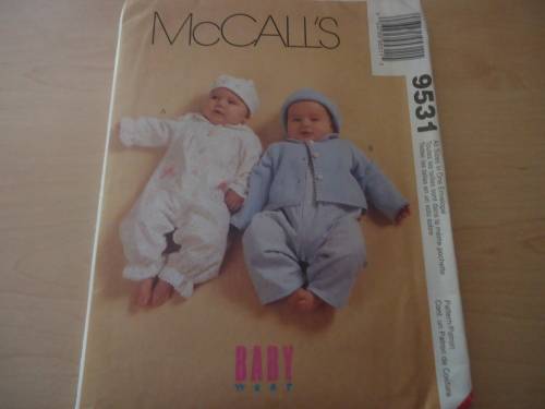 McCALL'S PATTERNS 9531 BABY WEAR  SIZE SMALL - X LARGE COMPLETE & UNCUT