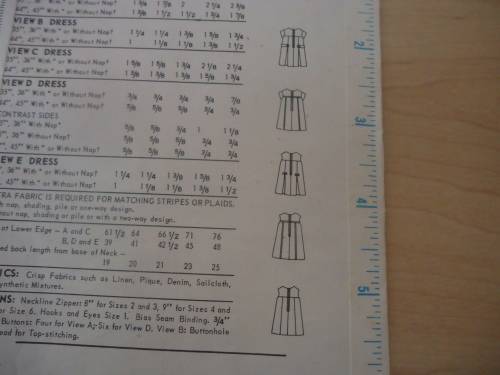 BUTTERICK PATTERN 4848  YOUNG GIRLS DRESS SIZES 2 BREAST 21" - COMPLETE