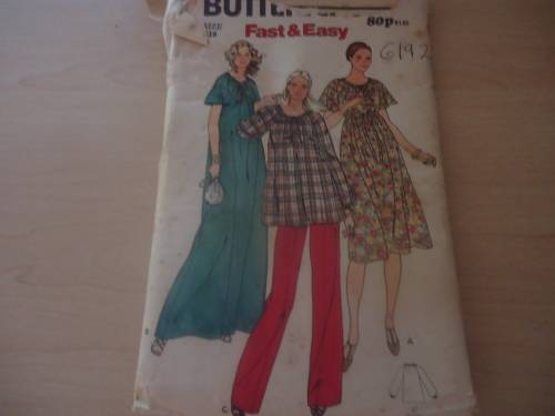BUTTERICK PATTERN 6192 MATERNITY DRESS & PANTS SIZE 16 COMPLETE