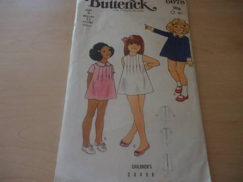 VINTAGE BUTTERICK PATTERN 6678 TODDLER DRESS SIZE 2 BREAST 21"  COMPLETE