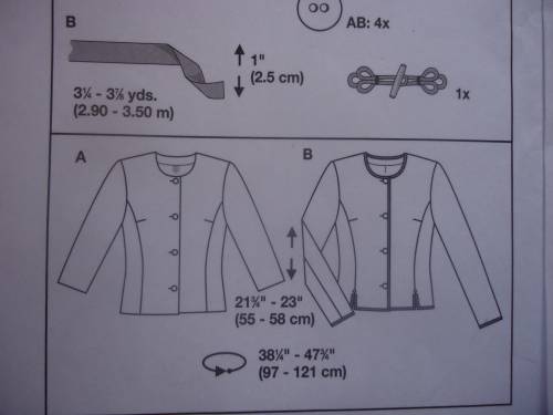 BURDA PATTERNS 8949 STUNNING SHORT JACKET SIZES 8 - 20 COMPLETE