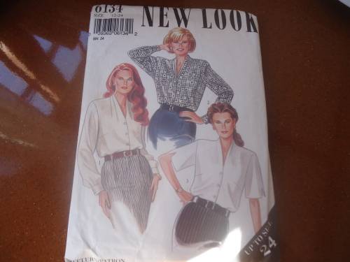 LARGE SIZES - NEW LOOK PATTERNS 6134  BLOUSES  SIZES 12 - 24  - COMPLETE