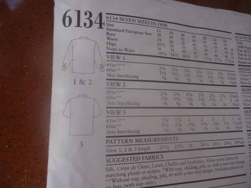 LARGE SIZES - NEW LOOK PATTERNS 6134  BLOUSES  SIZES 12 - 24  - COMPLETE