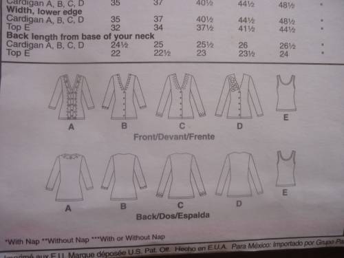 McCALL'S PATTERNS M5978 DECORATED TOP SIZES Z = LARGE (16-18) + XLARGE (20 - 22) COMPLETE