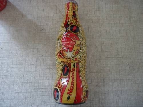 COCA COLA BOTTLE - NANDO'S SA FREEDOM DAY BOTTLE - FULL GLASS BOTTLE