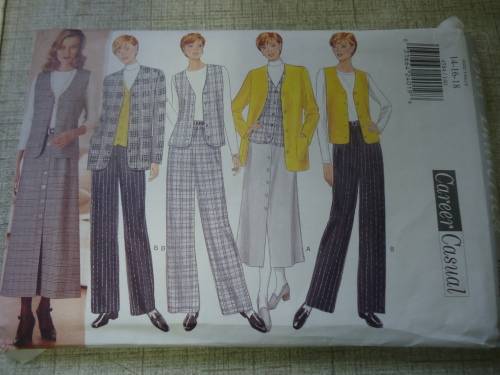 BUTTERICK PATTERN 4584 JACKET, WAISTCOAT, SKIRT & PANTS SIZE 14 + 16 + 18 COMPLETE