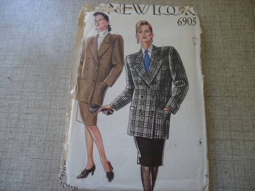 NEW LOOK PATTERNS 6905 -6 SIZES IN ONE "JACKET & SKIRT"- SIZES 8 - 18 COMPLETE & UNCUT
