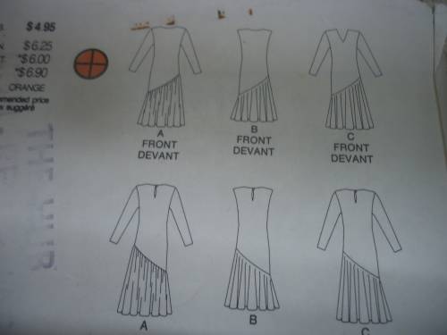 BUTTERICK PATTERN 3958 PULL OVER DRESS WITH FLARED SKIRT SIZES 14 + 16 + 18 COMPLETE & UNCUT