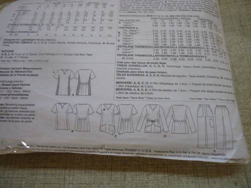 McCALL'S PATTERNS M6473 SET OF LADIES TOPS + PANTS SIZES 18W+20W+22W+24W -SEE DESCRIPTION