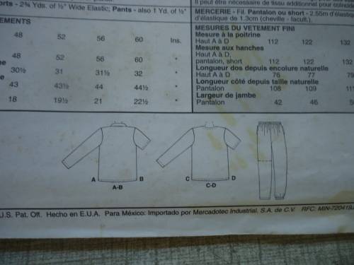 McCALL'S PATTERNS 9303 MEN'S TOP, PULL ON PANTS & SHORTS  SIZES Z = XL + XXL ( 46 - 52")COMPLETE