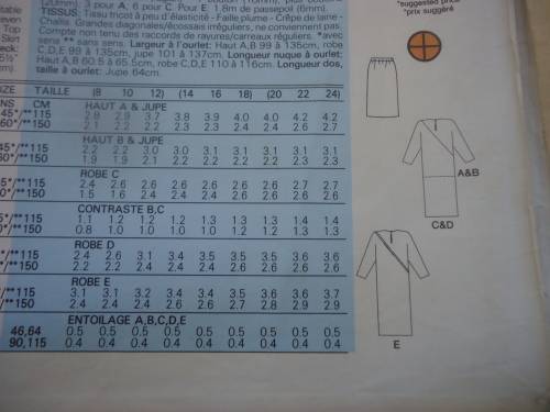 BUTTERICK PATTERN 3460 DRESS, TOP & SKIRT SIZES 14 + 16 + 18 COMPLETE & UNCUT