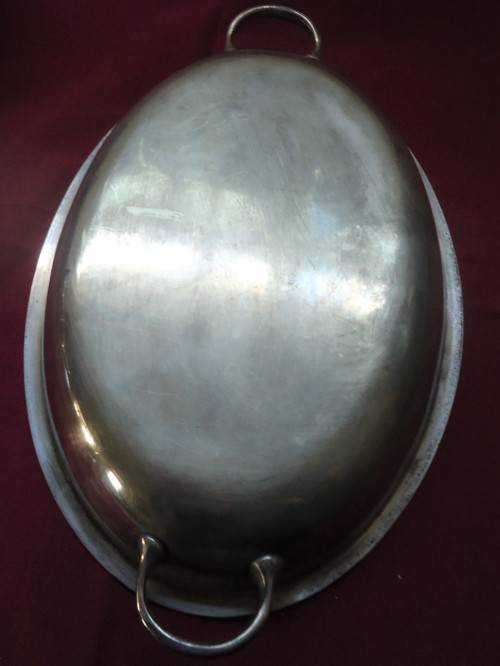 THREE SILVER PLATE SERVING BOWLS OR DISHES