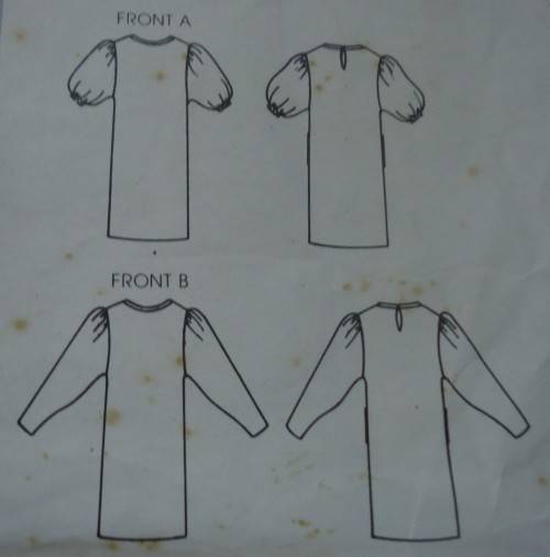 VERY EASY VOGUE PATTERN 8734 LOOSE FITTING PULLOVER DRESS SIZE 8 + 10 + 12 COMPLETE