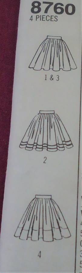 SIMPLICITY PATTERN 8760 GIRLS CIRCLE SKIRT + APPLIQUE   SIZE 6 H = 7 + 8 + 10 YEARS COMPLETE