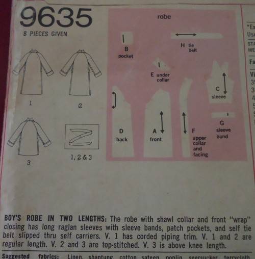 SIMPLICITY PATTERN 9635 BOYS GOWNS SIZE 10 YEARS CHEST 28" COMPLETE