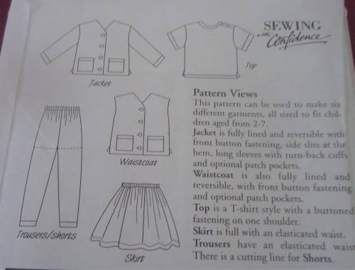 SEWING WITH CONFIDENCE PATTERN 5 - CHILDREN'S SEPARATES - SIZE  AGE 2 - 7 COMPLETE & UNCUT