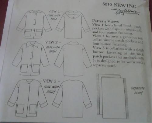 SEWING WITH CONFIDENCE PATTERN 10 - WINTER COAT - SIZE 8 - 18 COMPLETE & UNCUT