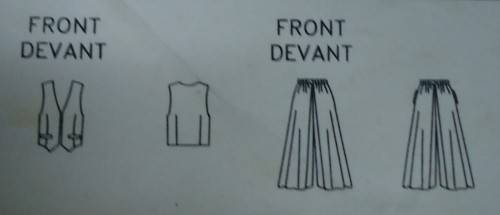 BUTTERICK PATTERN 4961/934 WAISTCOAT & CULOTTES SIZE B=12-14-16 COMPLETE-UNCUT-F/FOLDED