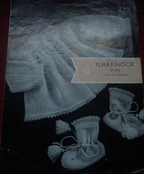 GREENOCK  # 732 - MATINEE COAT  WITH LACE YOKE  FOR AGES UP TO 6 MONTHS