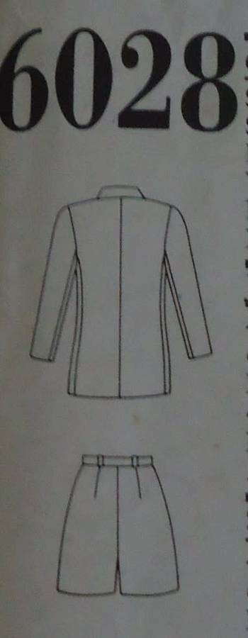 NEW LOOK PATTERNS 6028 JACKET& SHORTS SIX SIZES IN ONE 8 - 18 COMPLETE & PART CUT
