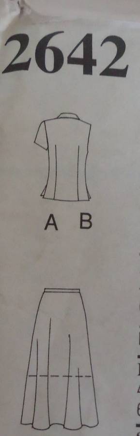 STYLE PATTERNS 2642 BLOUSE & SKIRT SIZE A = 8 - 18 COMPLETE