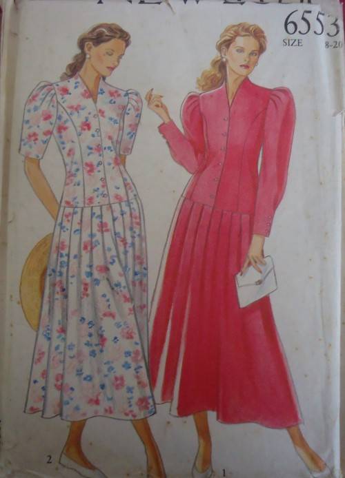 NEW LOOK PATTERNS 6553 -PLEATED DRESS/TOP & SKIRT SEVEN SIZES IN ONE 8 - 20 - COMPLETE-UNCUT-F/FOLDE